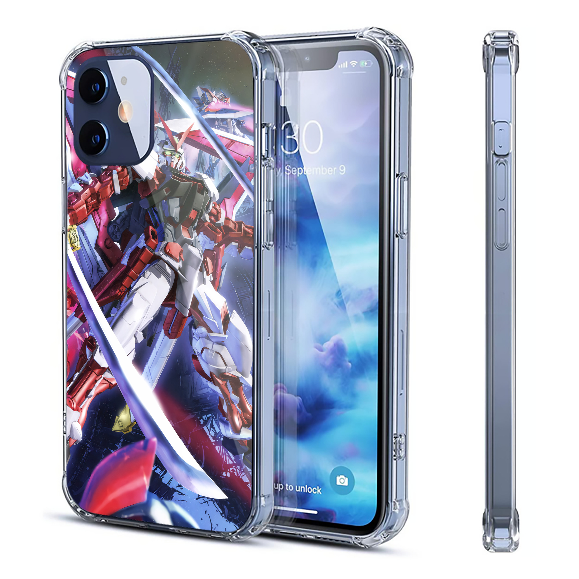 （画像用） 機動戦士ガンダム Mobile Suit Gundam 【iPhone 12シリーズ対応】透明スマホケース（クリアソフトケース）